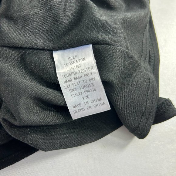 Savanna Jane Womens Dress Size 1X Black Embroidered Long Sleeve Boho Lined Flowy - Picture 10 of 12